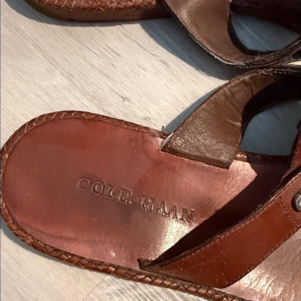 Cole Haan Brown Leather Sandals size 9 - Picture 6 of 10